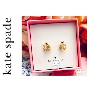 NWT Kate Spade Cubic Zirconia Gold Plated Bird Cage Stud Earrings